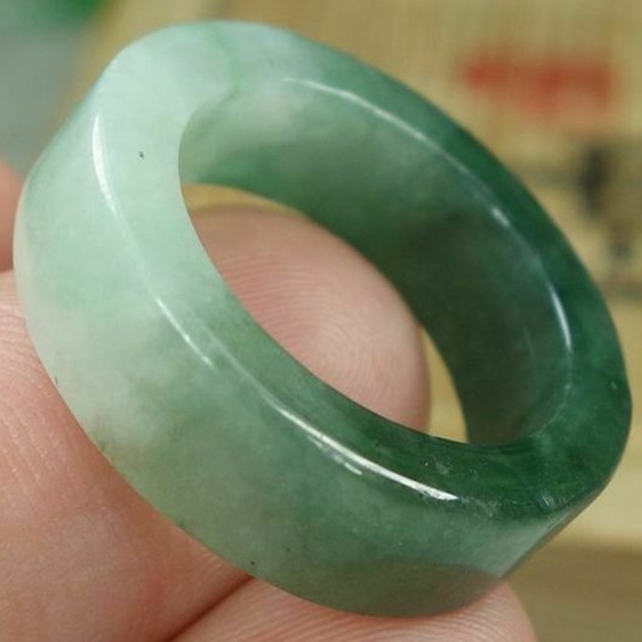 Certified Green 100% Natural A jadeite jade Ring 戒指 USA 7# - Picture 3 of 13